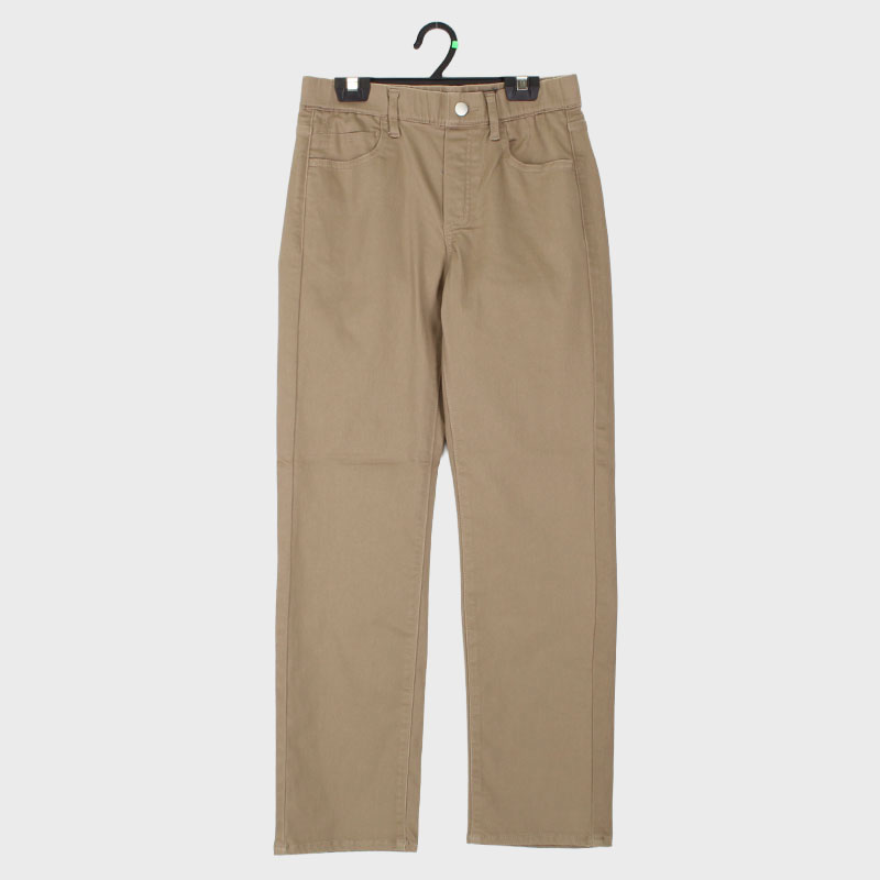 婦人パウダーカラープルオンストレートパンツ