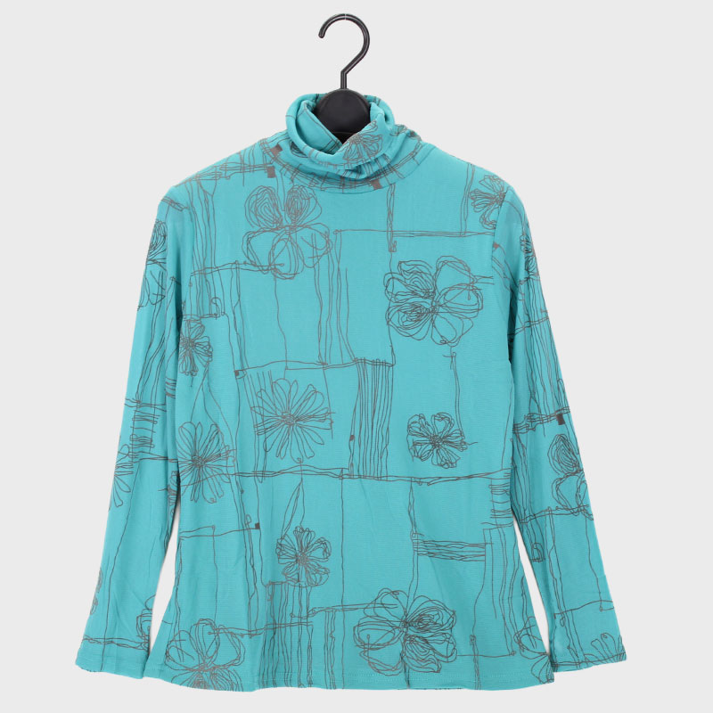 婦人長袖パワーネットプリントカットソー