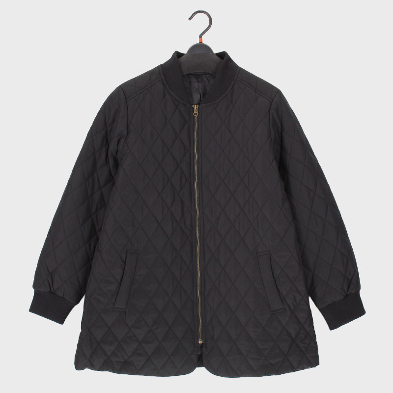 婦人大寸中綿ダイヤキルトリブ使いコート