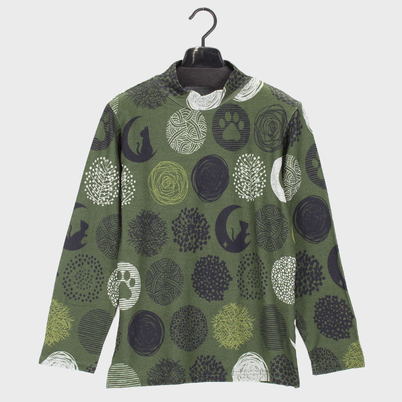 婦人HN裏起毛デザインプリントカットソー