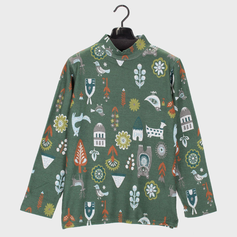 婦人HN裏起毛デザインプリントカットソー