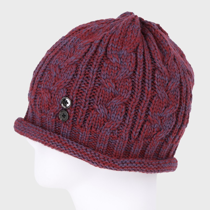 『裏暖』ボタン付きニット帽