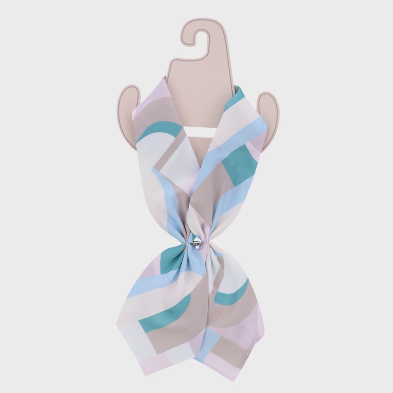 マグネット付きツイルスカーフ(ブロック幾何柄)