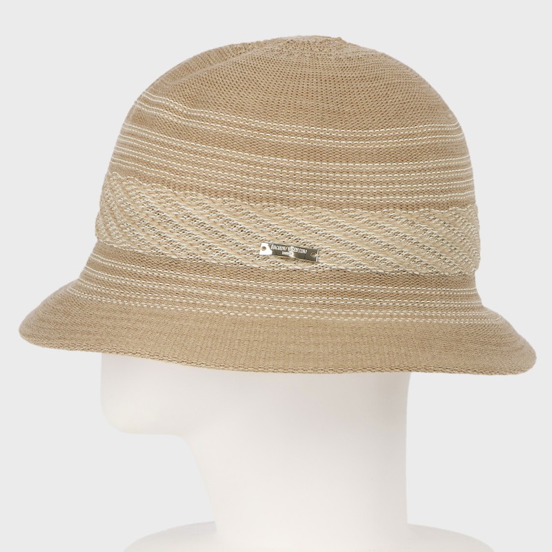 『LUCIANO VALENTINO』NORMALLYノーマリー・チャーム付きサーモハット(ステッチ柄クロッシェ)/ポケッタブル