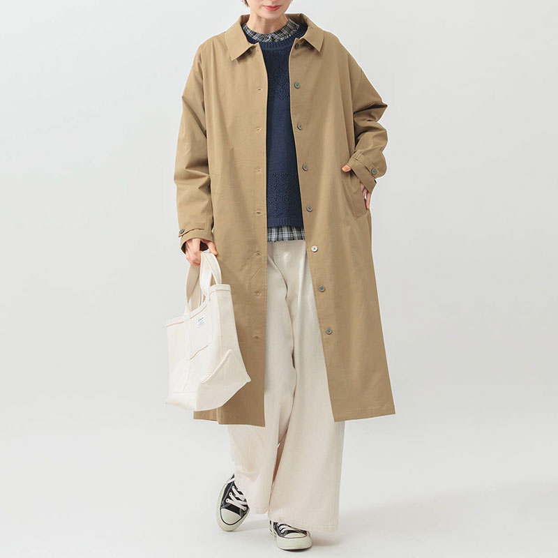 婦人『m.m.o』ステンカラーコート風ワンピース