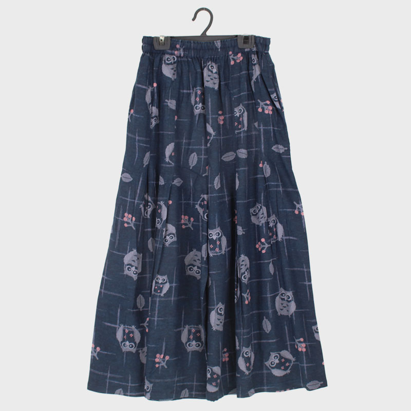 婦人はんなりタックワイドパンツ(ふくろう)