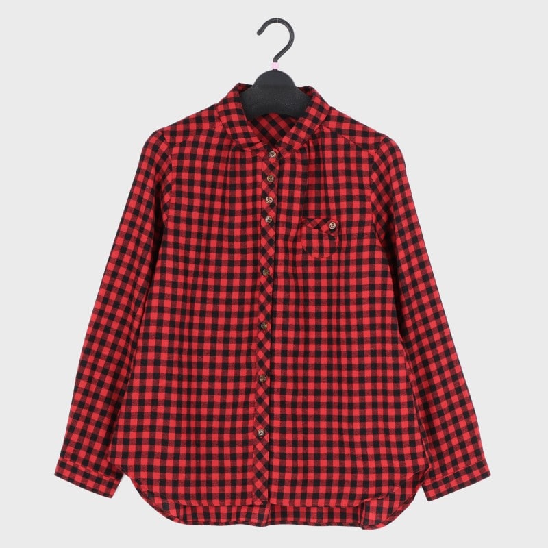 【在庫限り】婦人ビエラちび衿ブラウス