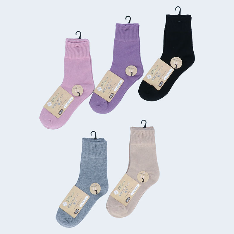 婦人綿混クルーソックス2足組「F」