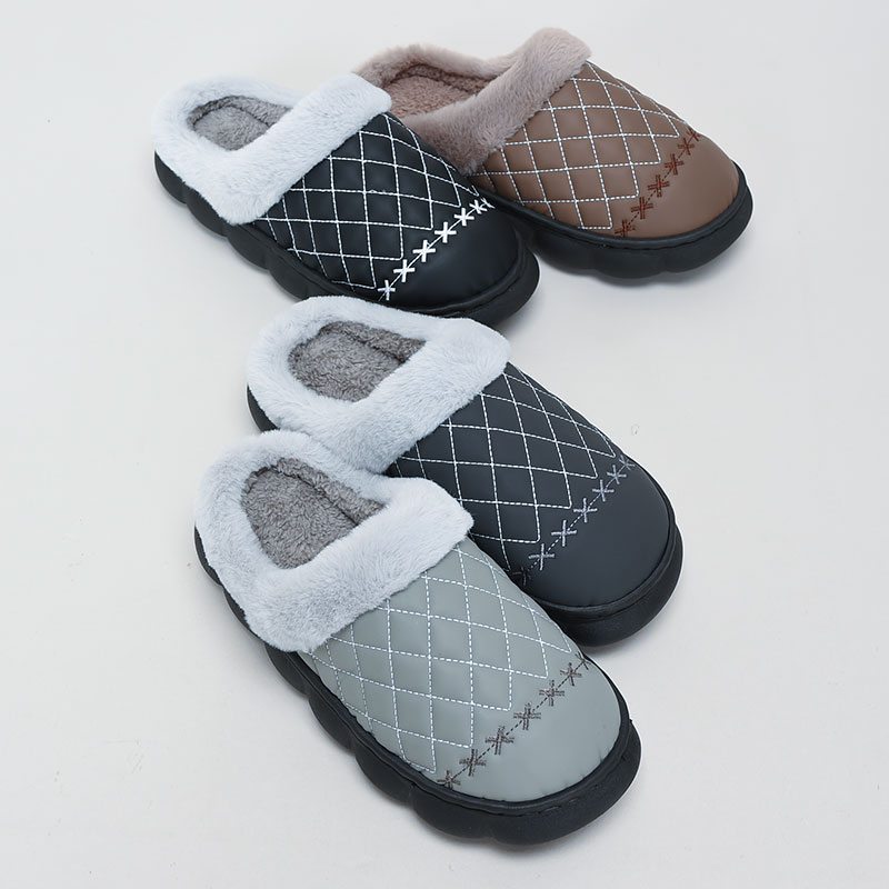 婦人PUキルト刺繍ルームシューズ