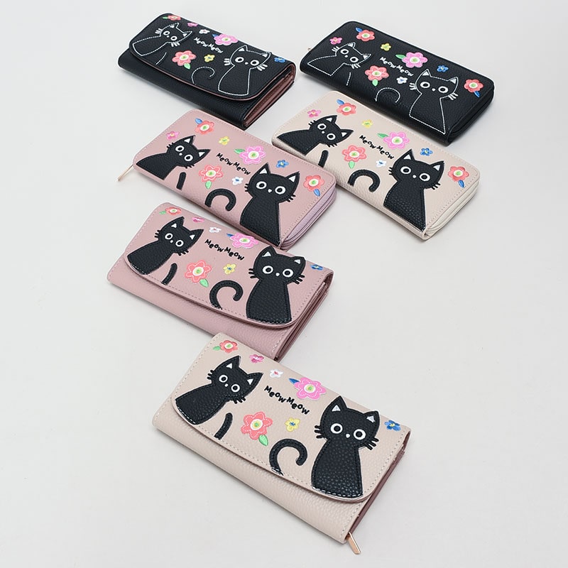 ネコパッチワーク財布