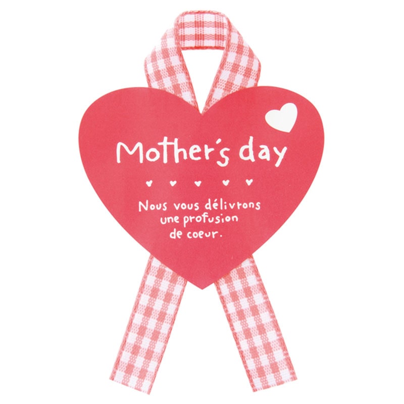 母の日シール-28 ピンクチェックリボン 30枚入《WEB》