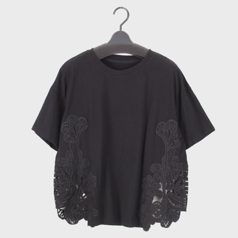 婦人『VERITE』裾レース穴あきTシャツ