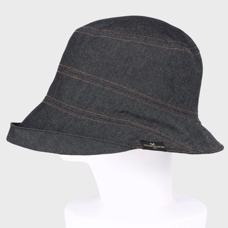『LUCIANO VALENTINO』ステッチデザインデニムオブザーハット/後ろゴム入り
