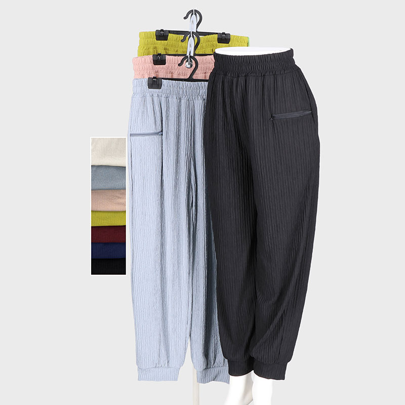 婦人ふくれジャガードポケファスナーパンツ