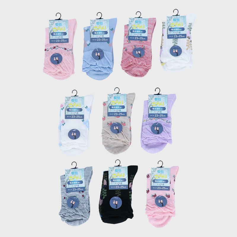 婦人綿混クルーソックス「E」