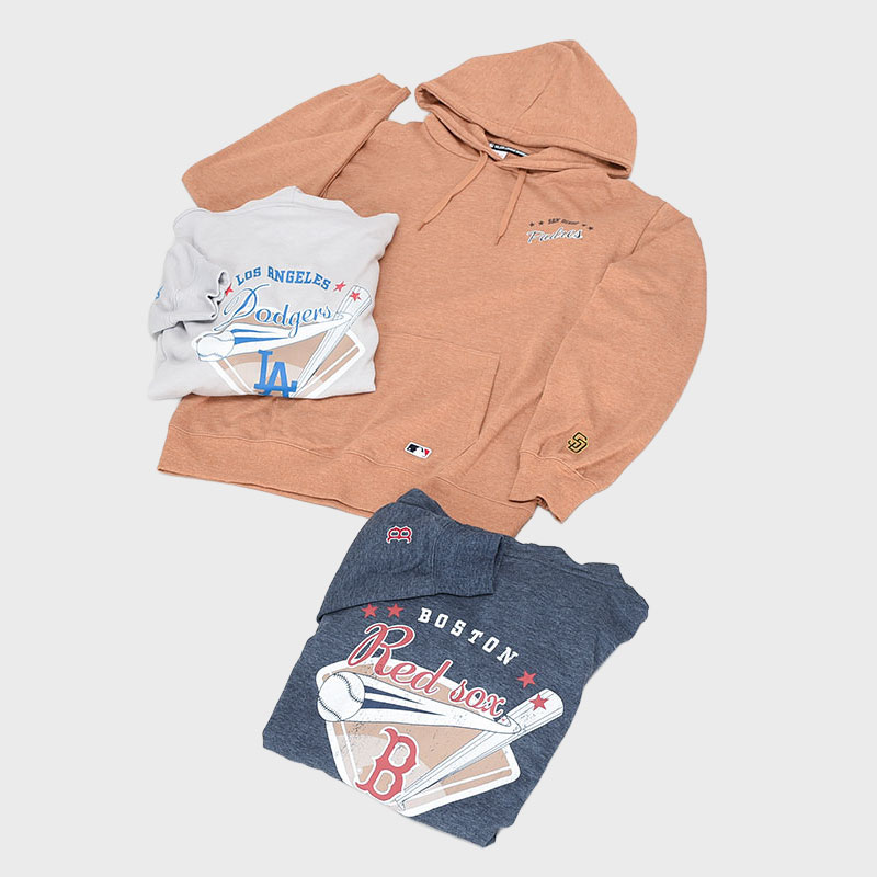 紳士メジャーリーグ裏毛カスレプリントトレーナー