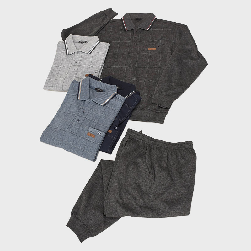 紳士ダンボール前身格子ポロスーツ