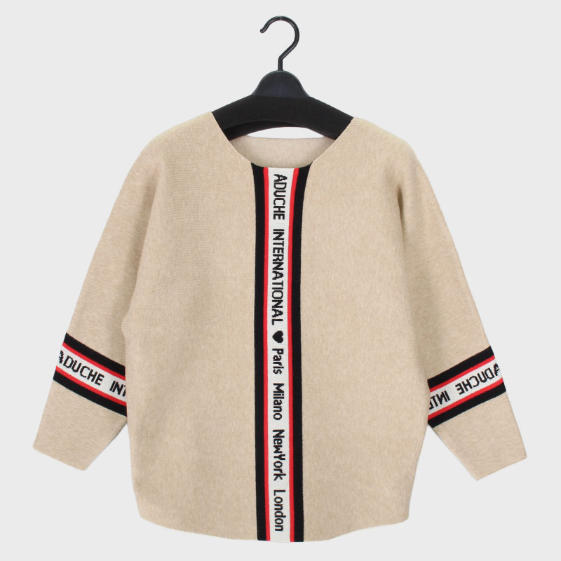 婦人ニット「ラインロゴ」