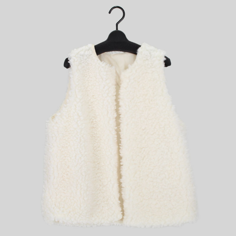 婦人裏地付きボアデザインベスト