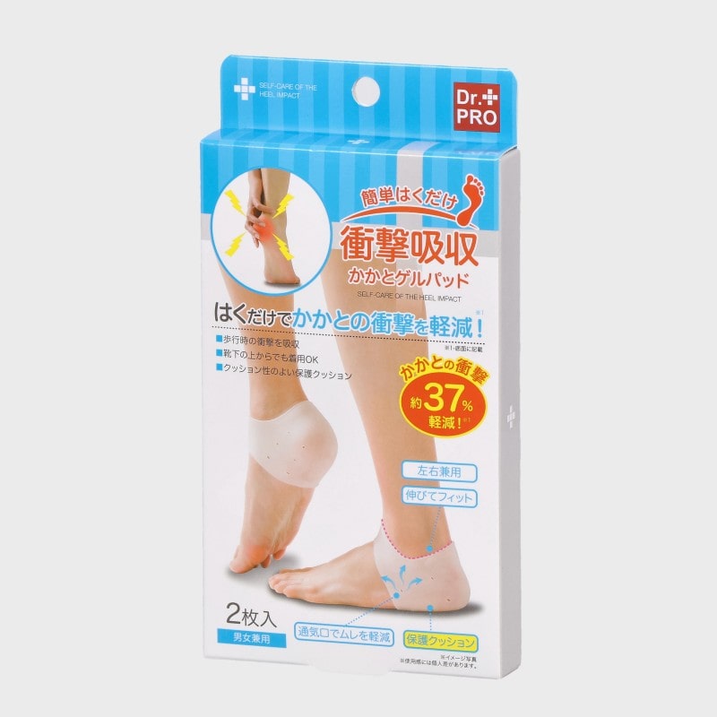 男女兼用『Dr.PRO』簡単はくだけ衝撃吸収 かかとゲルパッド2枚入