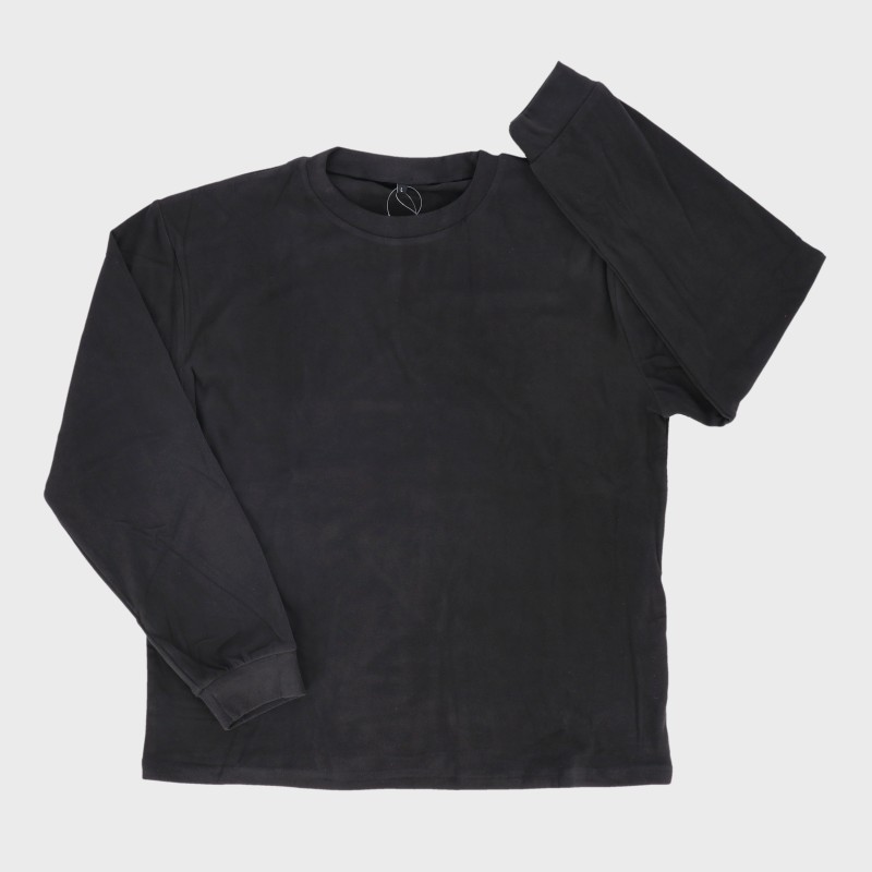 紳士暖か起毛丸首長袖Tシャツ