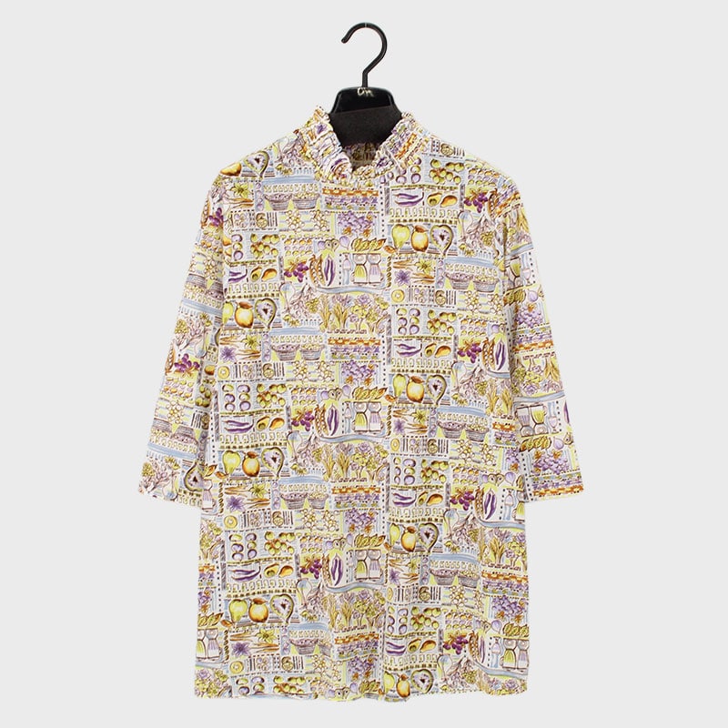 婦人7分袖プリントHNチュニック