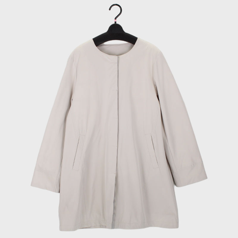 【在庫限り】婦人ノーカラーダウンコート