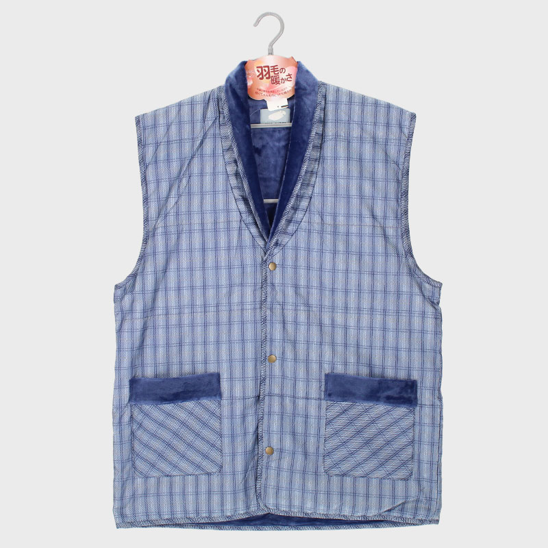 紳士ヘチマ衿裏ファー付きダウンベスト