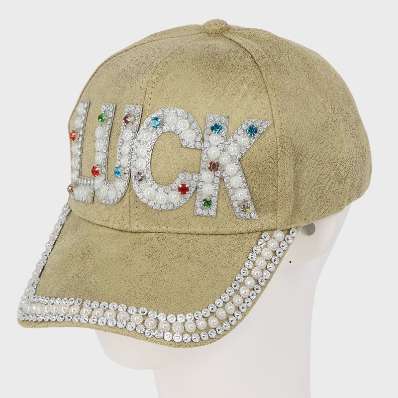 『キラキラCAP』ビジューパール付きデザインCAPキャップ(LUCK)