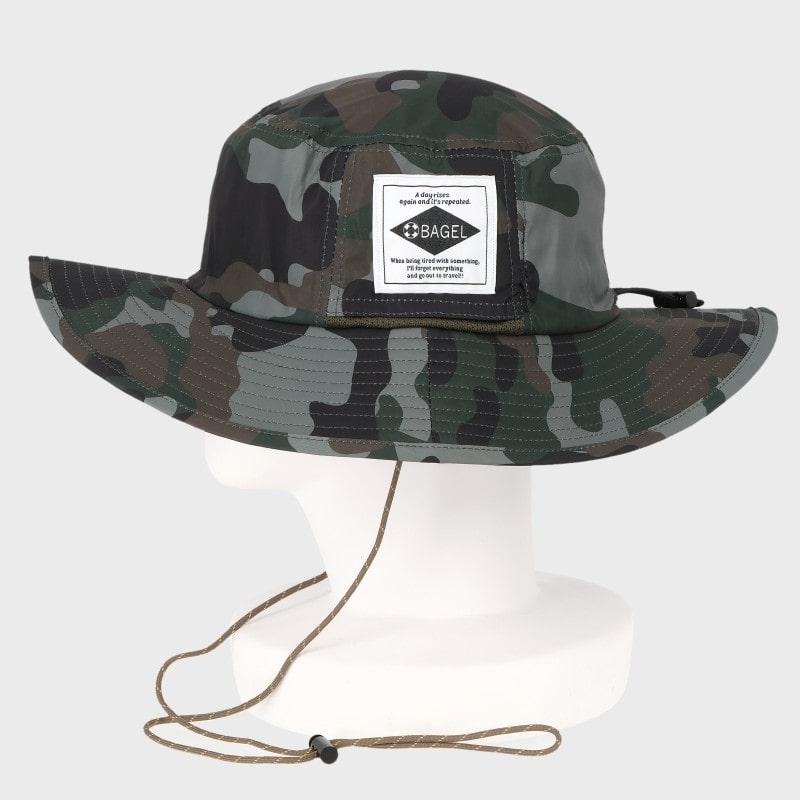 迷彩柄アドベンチャーハット/あご紐付き・サイズ調節可・男女兼用