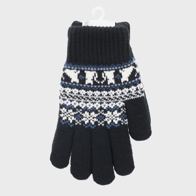 婦人ジャカード織ニット手袋