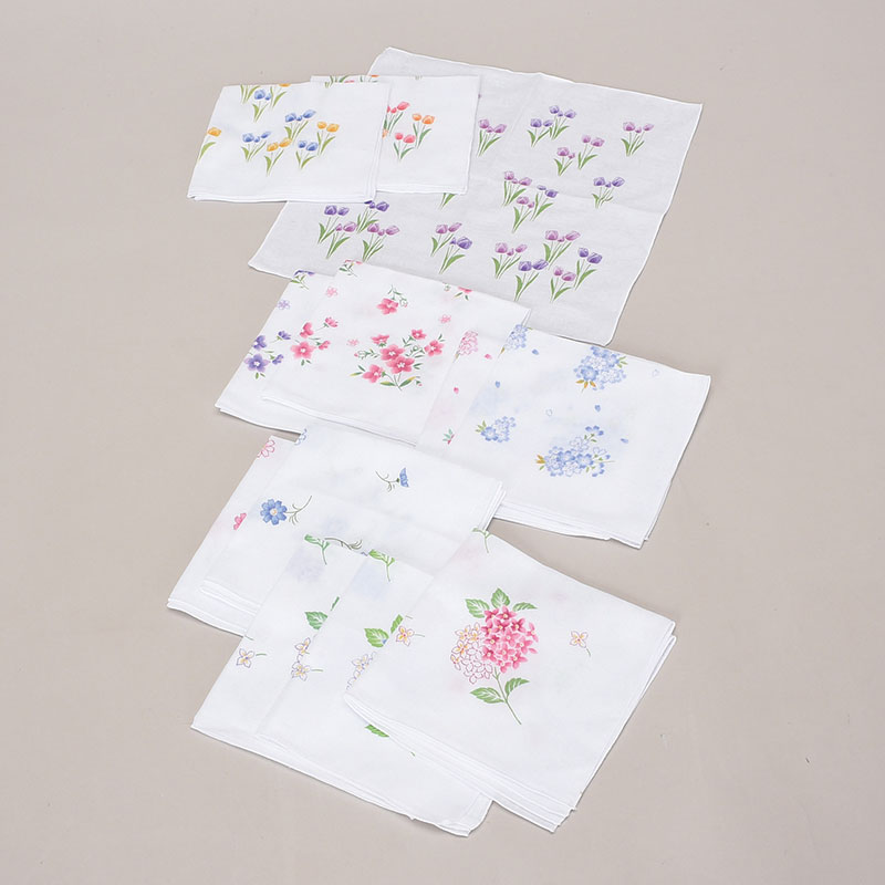 花柄ガーゼハンカチ