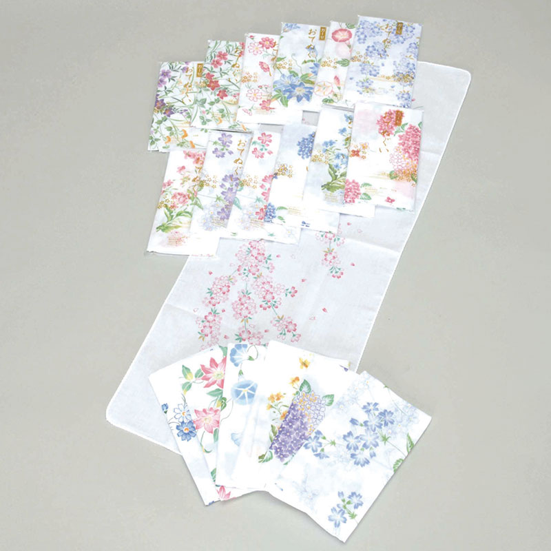 花柄ガーゼ手拭(1P袋)