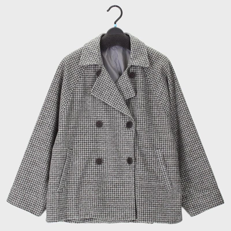 【在庫限り】婦人衿付ダブル釦ショートコート