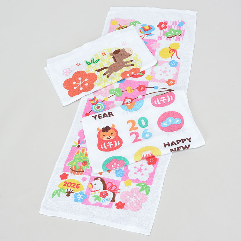2026年干支柄フェイスタオル180匁