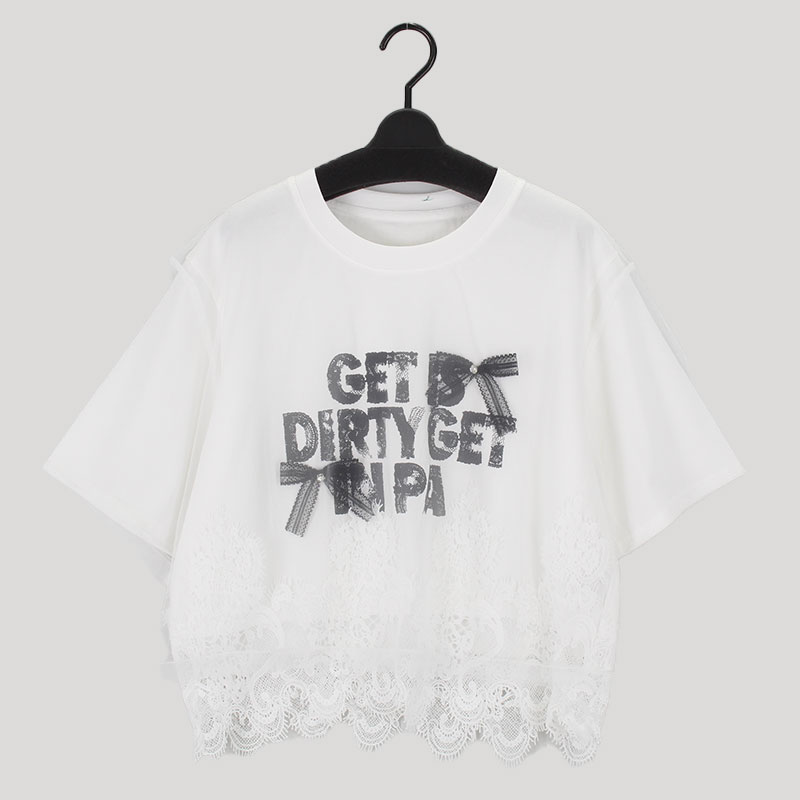 婦人チュール&レース Tシャツ