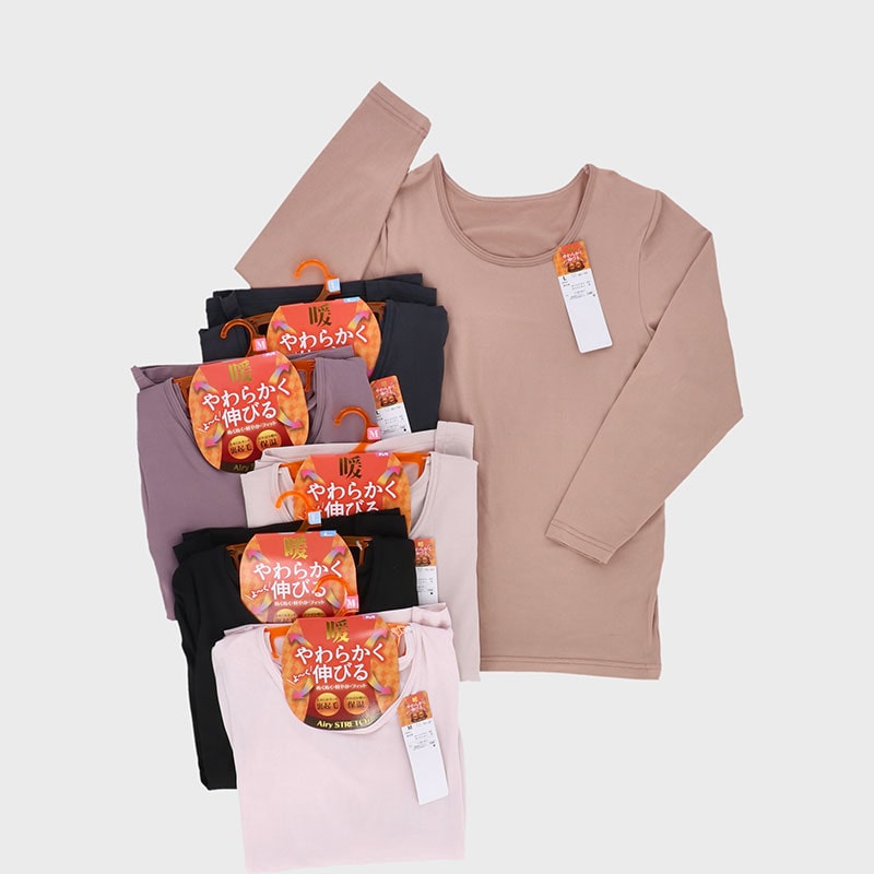 婦人マイクロエステルベア天裏起毛長袖Tシャツ