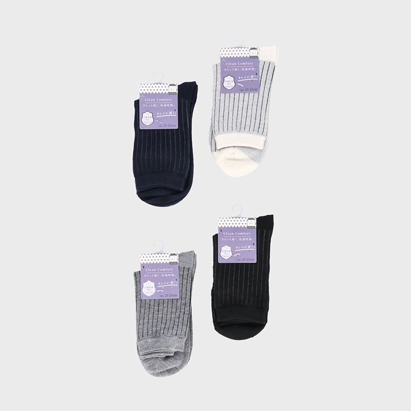 婦人抗菌防臭クルー丈ソックス