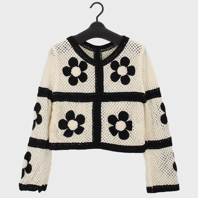 婦人かぎ針編みトップス