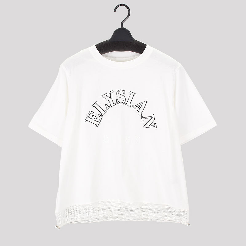 婦人スパンコール 英字ロゴTシャツ