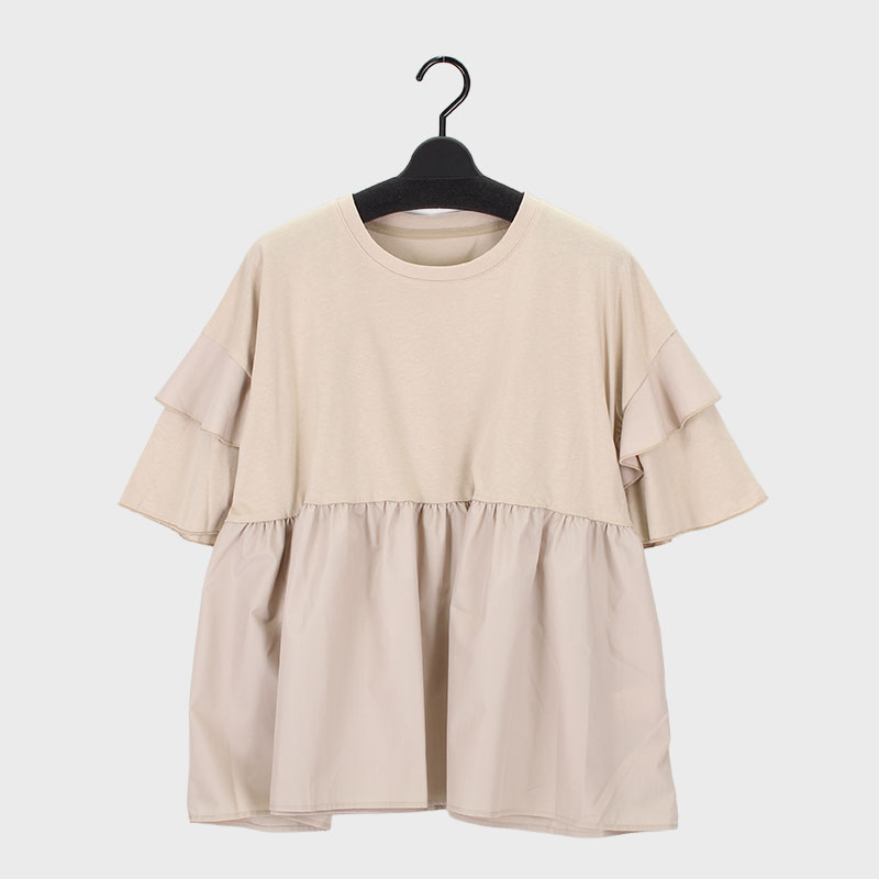 婦人切替異素材Tシャツ