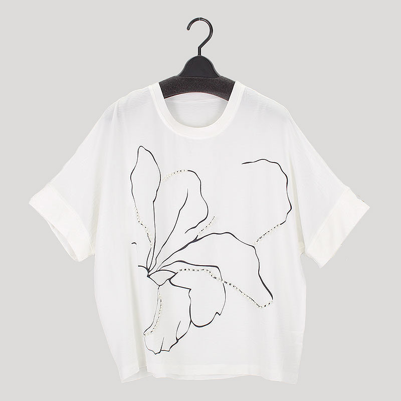 婦人『Khaki Koji』パールデザインTシャツ