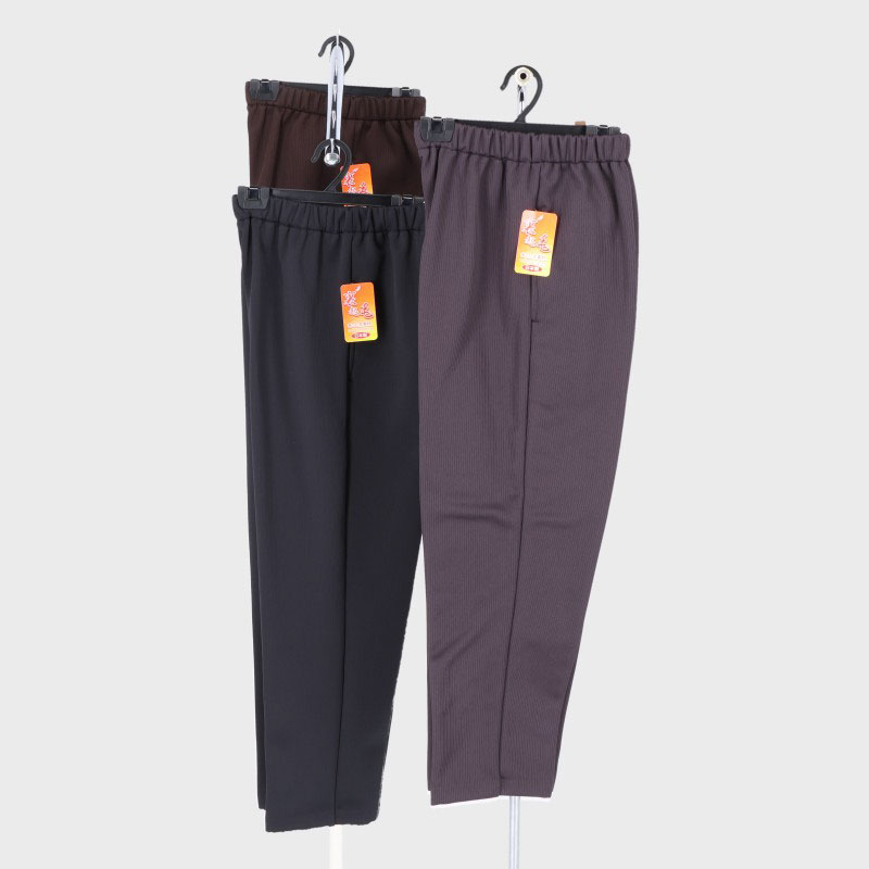 婦人日本製裏起毛ピケ無地片ポケパンツ