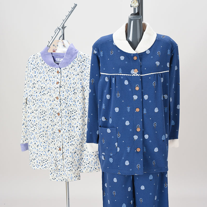 婦人肩裏ボア裏起毛パジャマ