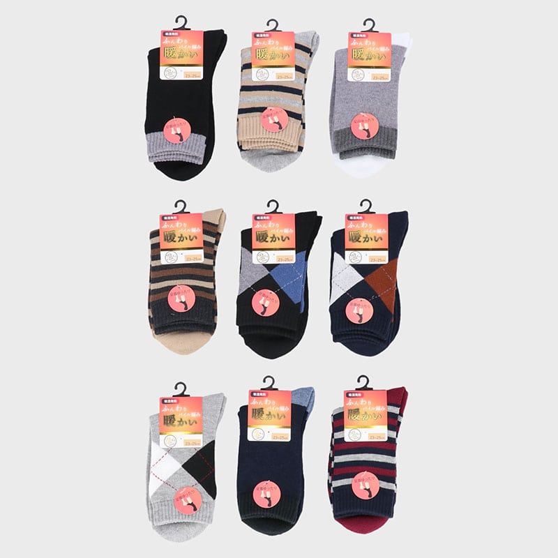 婦人綿混パイルクルーソックス「A」