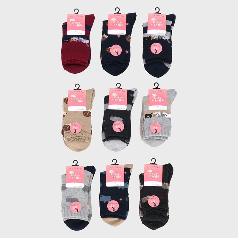 婦人綿混パイルクルーソックス「C」