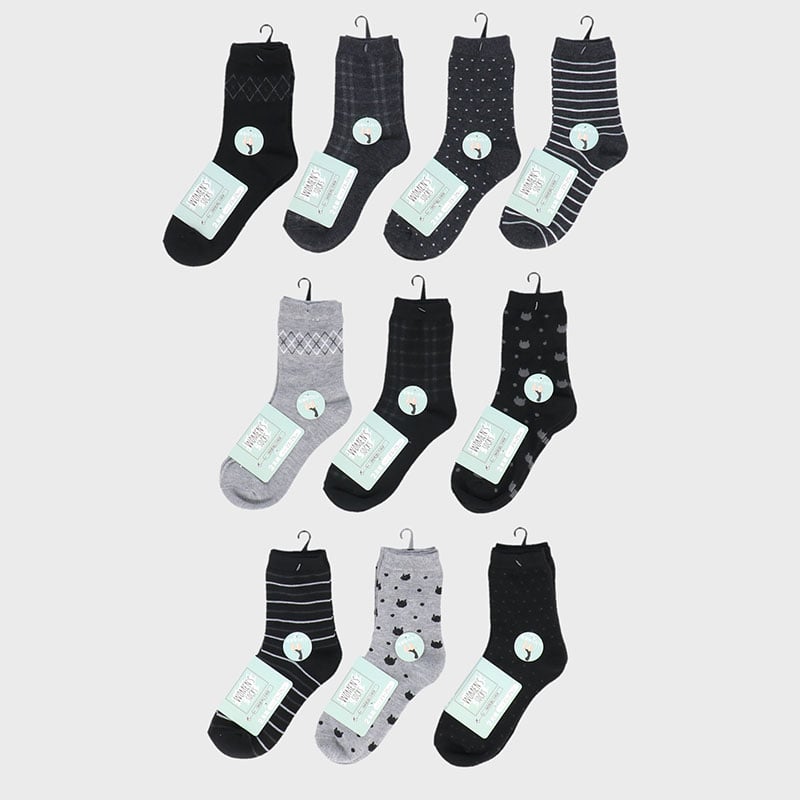 婦人綿混クルーソックス2足組「B」