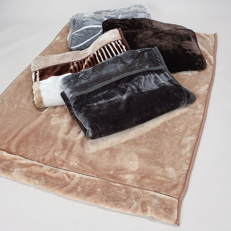 衿付き重め2枚合わせマイヤー毛布S 2.4kg