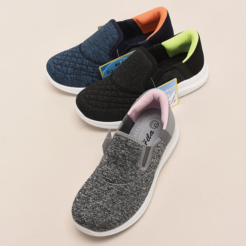 簡単脱着婦人スニーカーニット