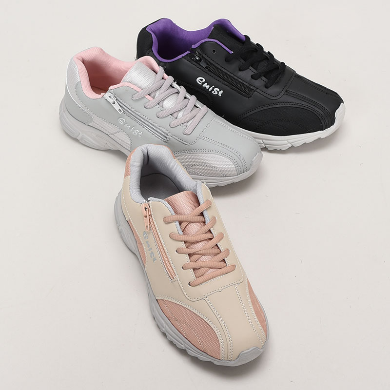 婦人スニーカー(ひも&ファスナー)